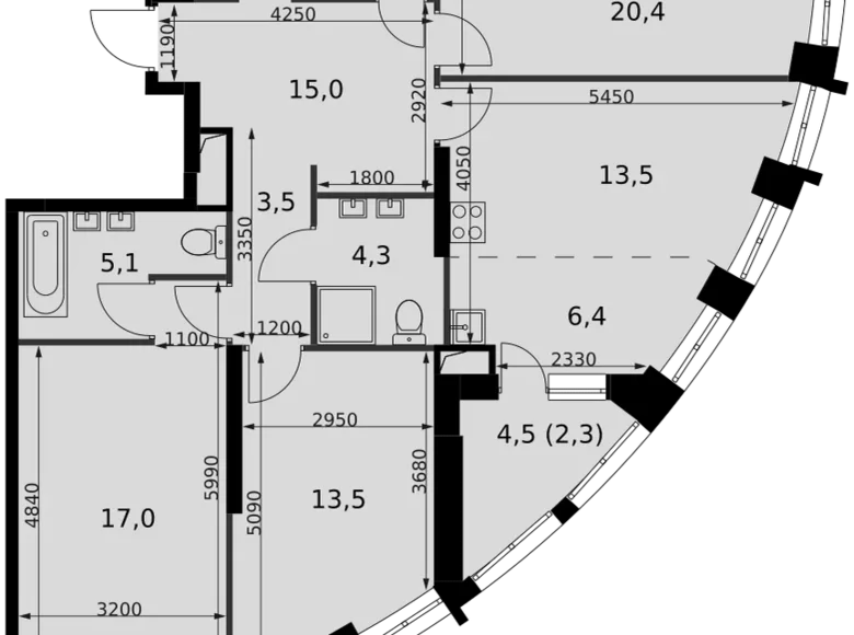 Apartamento 4 habitaciones 106 m² North-Western Administrative Okrug, Rusia