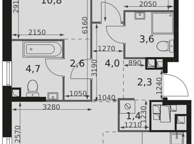 Apartamento 3 habitaciones 64 m² Moscú, Rusia