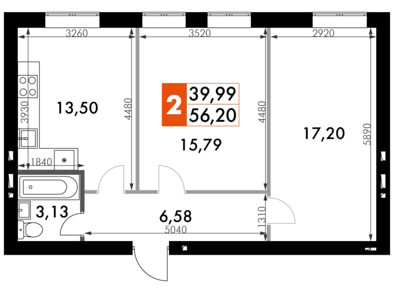 Квартира 2 комнаты 56 м² Наро-Фоминский городской округ, Россия