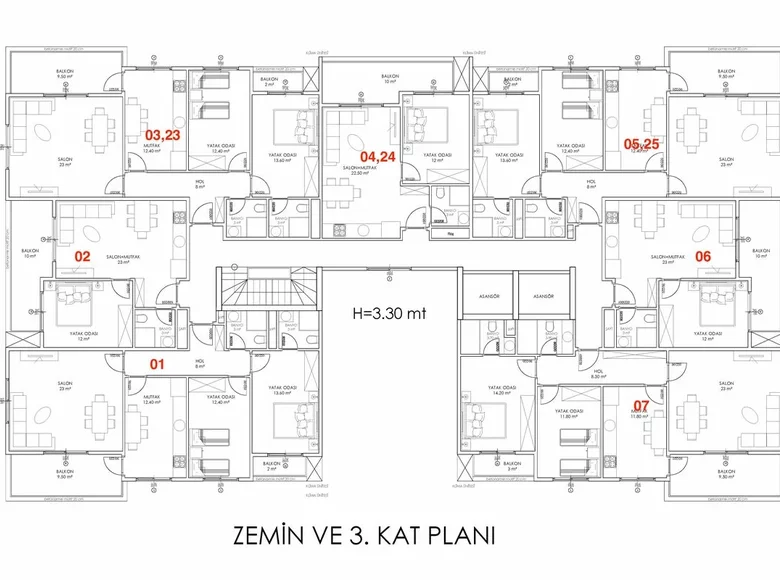 Квартира 1 спальня 68 м² Махмутлар центр, Турция