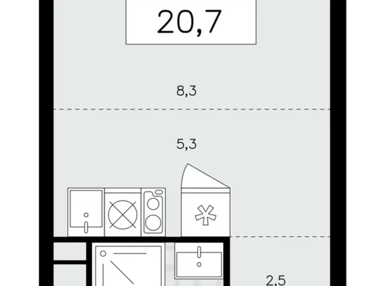 Wohnung 1 zimmer 21 m² poselenie Sosenskoe, Russland