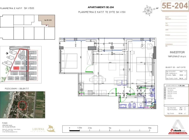 2 bedroom apartment 107 m² Golem, Albania