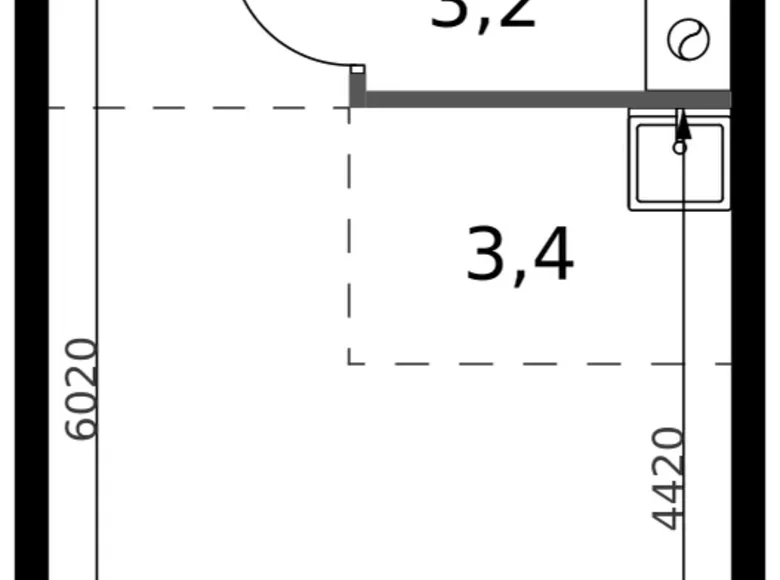 Kawalerka 1 pokój 24 m² Sapronovo, Rosja