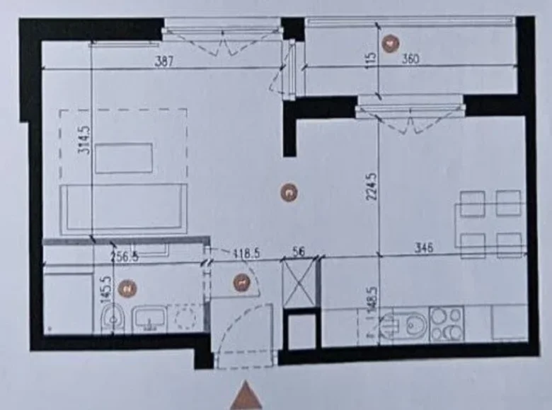 Квартира 2 комнаты 33 м² Краков, Польша