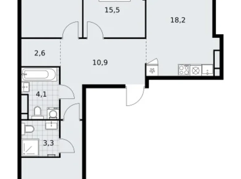 3 room apartment 85 m² South-Western Administrative Okrug, Russia