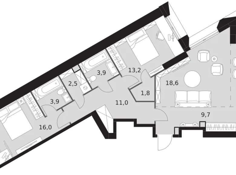 Apartamento 3 habitaciones 98 m² Konkovo District, Rusia