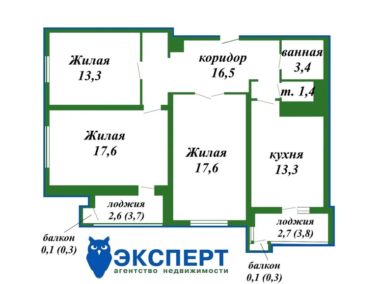 Apartamento 3 habitaciones 83 m² Minsk, Bielorrusia