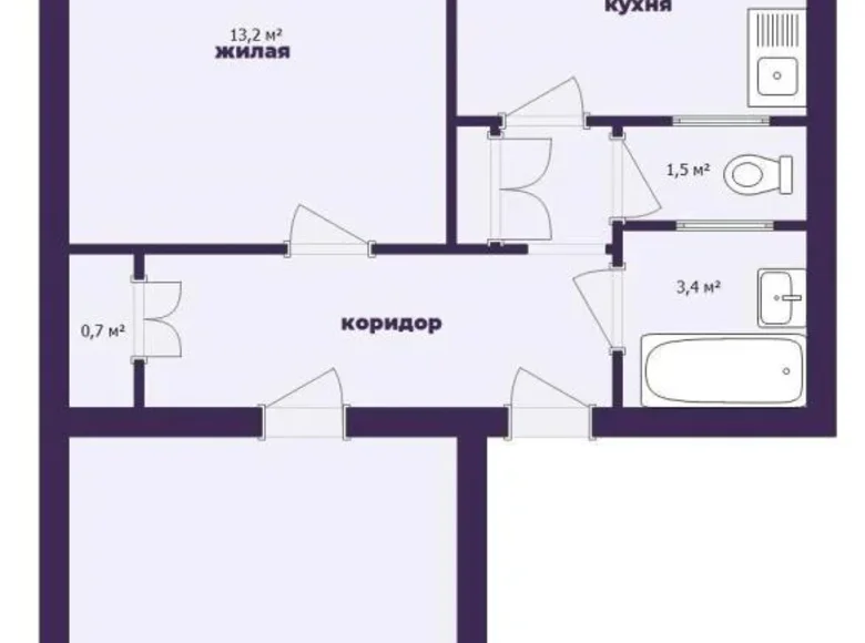 2 room apartment 56 m² Minsk, Belarus