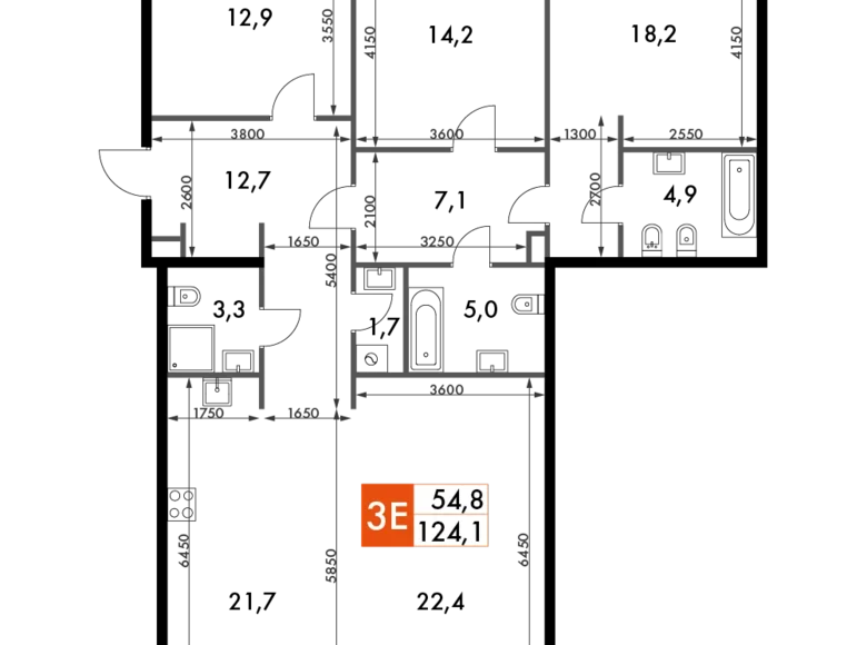 Квартира 3 комнаты 124 м² Северо-Западный административный округ, Россия