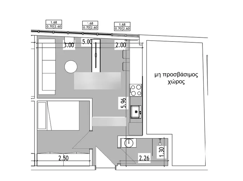 Mieszkanie 2 pokoi 40 m² Municipality of Thessaloniki, Grecja