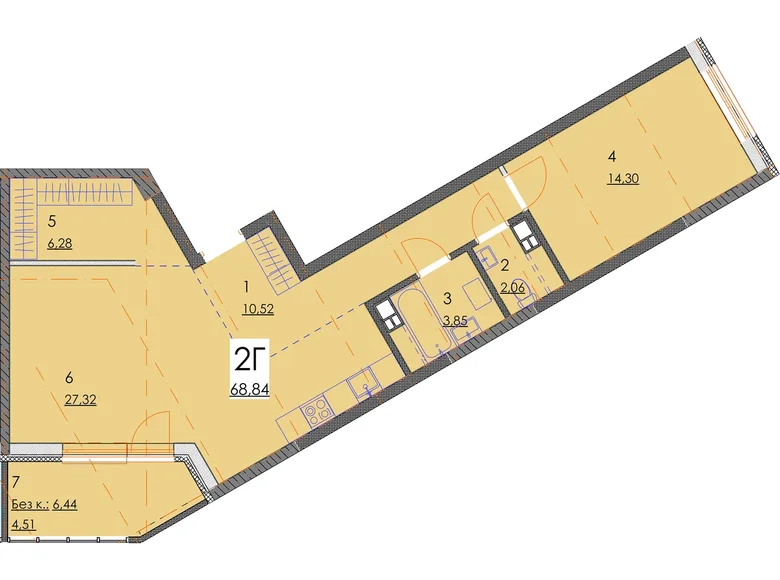 Wohnung 2 zimmer 69 m² Minsk, Belarus