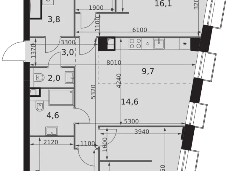 Appartement 4 chambres 91 m² North-Western Administrative Okrug, Fédération de Russie