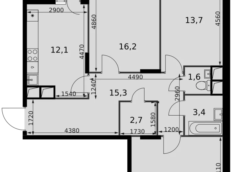 Wohnung 3 zimmer 80 m² Razvilka, Russland