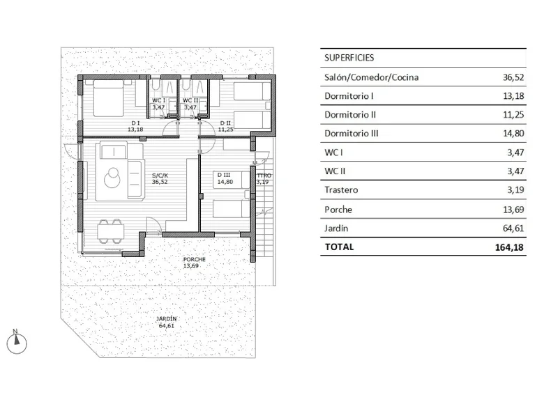 Bungalow 3 chambres 83 m² San Miguel de Salinas, Espagne