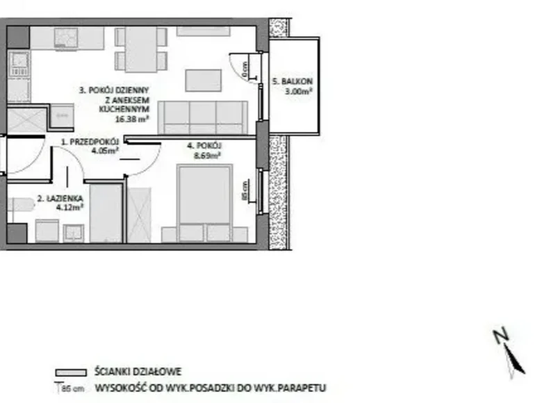 Wohnung 2 Zimmer 35 m² Danzig, Polen