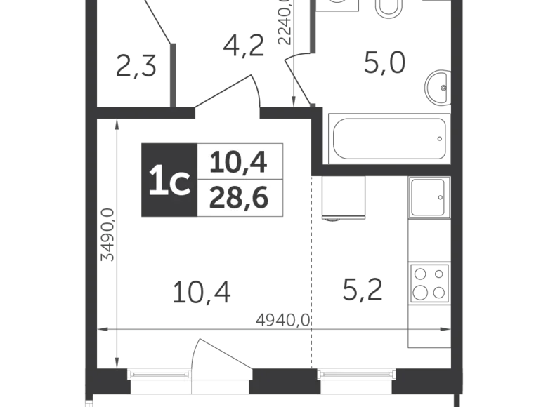 Kawalerka 1 pokój 29 m² Veshki, Rosja