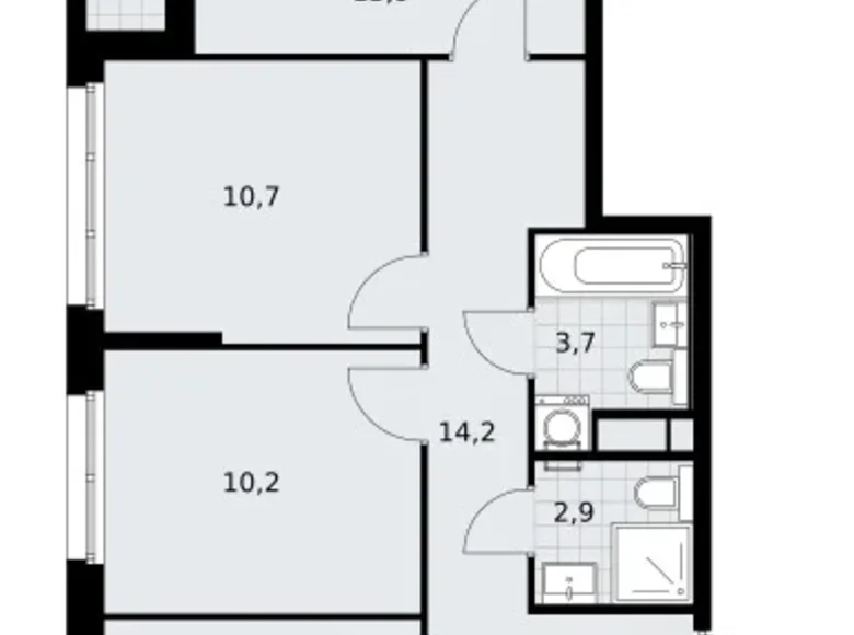 Appartement 3 chambres 70 m² Postnikovo, Fédération de Russie