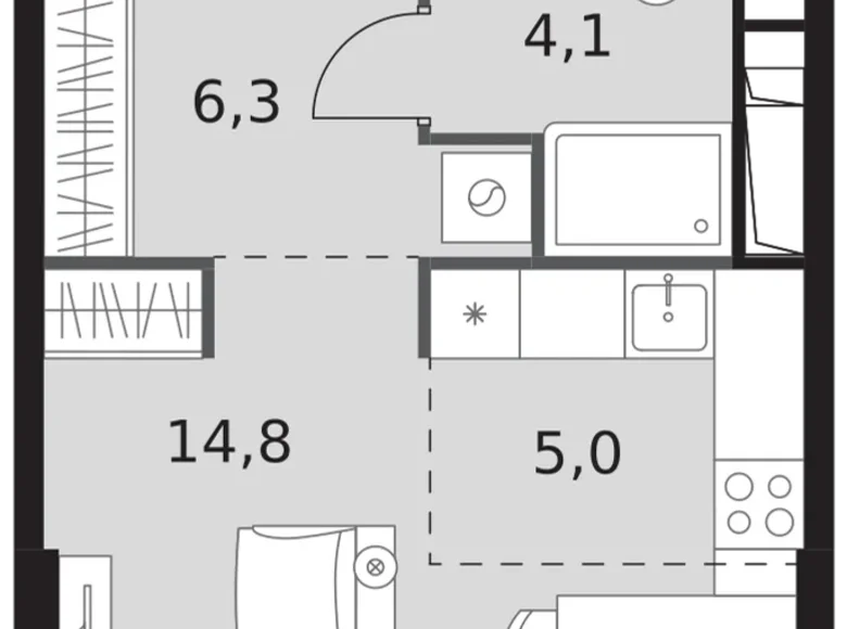 Estudio 1 habitación 30 m² North-Western Administrative Okrug, Rusia