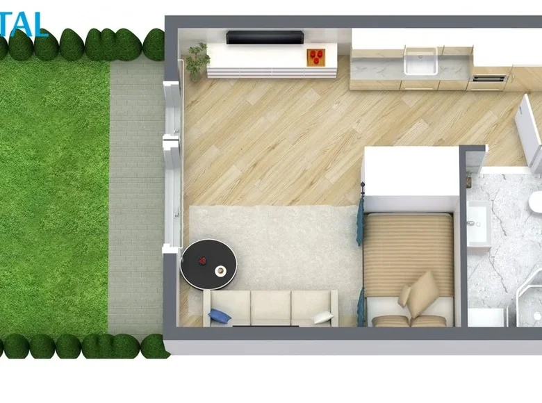 Apartamento 1 habitación 26 m² Klaipeda, Lituania