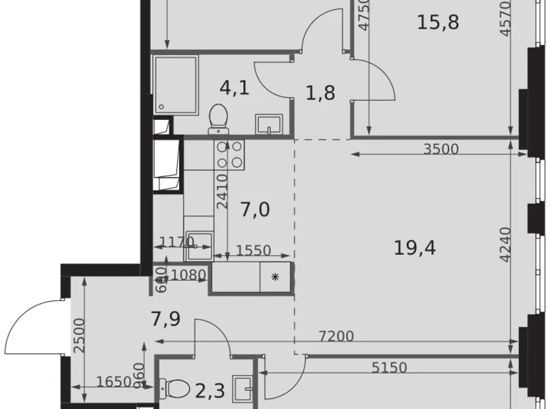 Appartement 4 chambres 91 m² Moscou, Russie