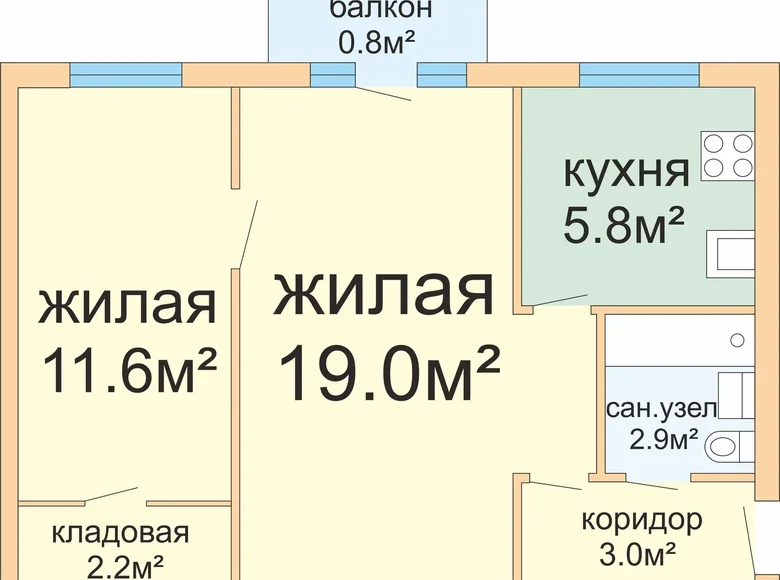 Apartamento 2 habitaciones 45 m² Minsk, Bielorrusia