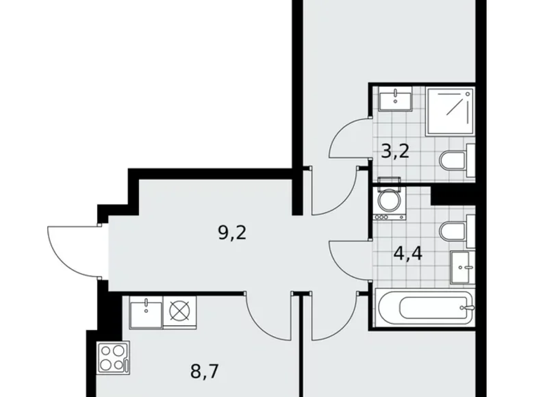 Wohnung 3 Zimmer 63 m² poselenie Sosenskoe, Russland