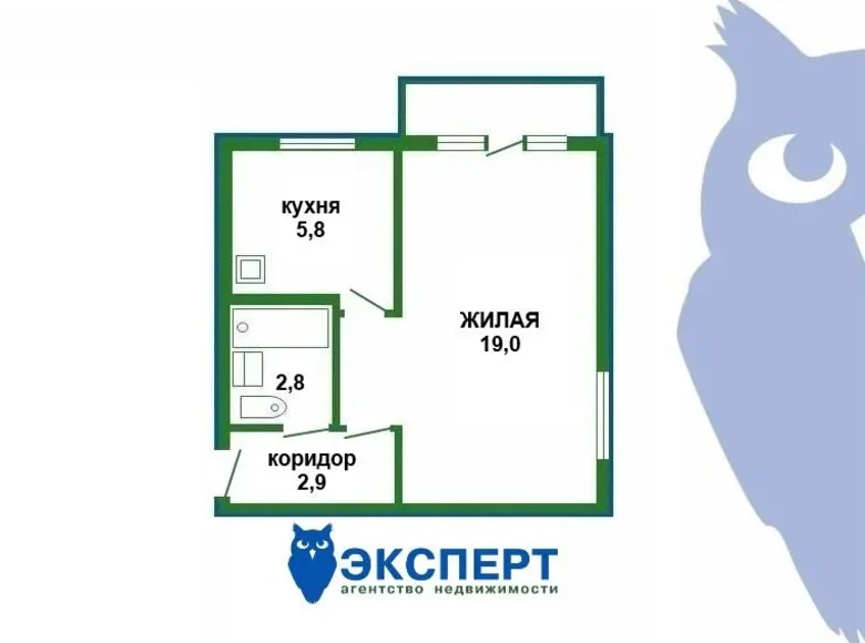 Wohnung 1 zimmer 31 m² Minsk, Belarus