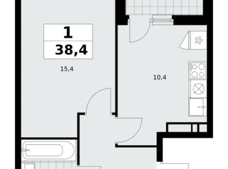 Appartement 1 chambre 38 m² Moscou, Fédération de Russie