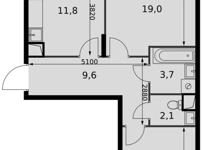 Mieszkanie 2 pokoi 60 m² Razvilka, Rosja