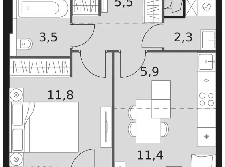 Квартира 2 комнаты 42 м² Москва, Россия