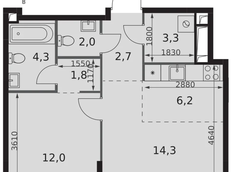 Apartamento 2 habitaciones 47 m² Moscú, Rusia