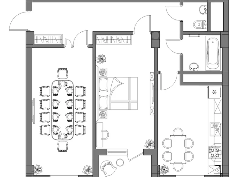 Kvartira 2 xonalar 80 m² Toshkentda