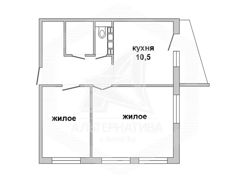 Apartamento 2 habitaciones 63 m² Muchaviecki sielski Saviet, Belarús