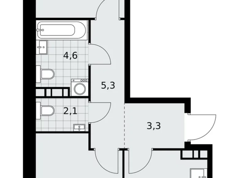 Wohnung 2 zimmer 52 m² poselenie Sosenskoe, Russland