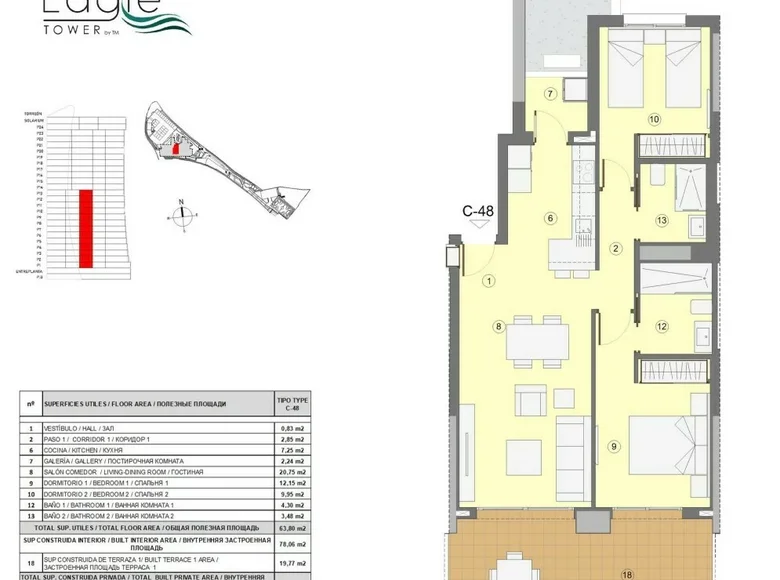 Mieszkanie 3 pokoi 98 m² Benidorm, Hiszpania