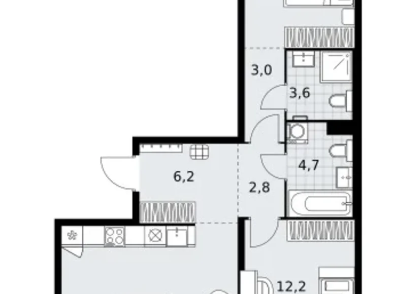 Квартира 2 комнаты 79 м² район Коммунарка, Россия
