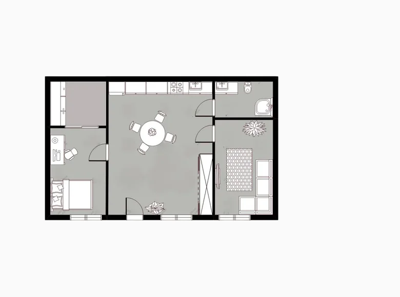 Appartement 3 chambres 46 m² Lodz, Pologne