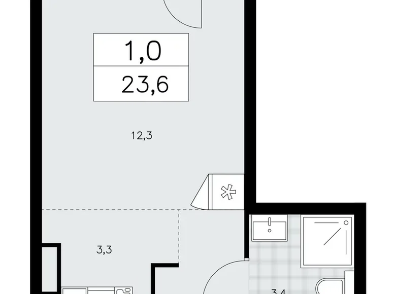 Apartamento 1 habitación 24 m² poselenie Sosenskoe, Rusia