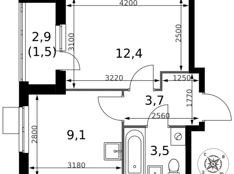 Mieszkanie 1 pokój 30 m² Sapronovo, Rosja
