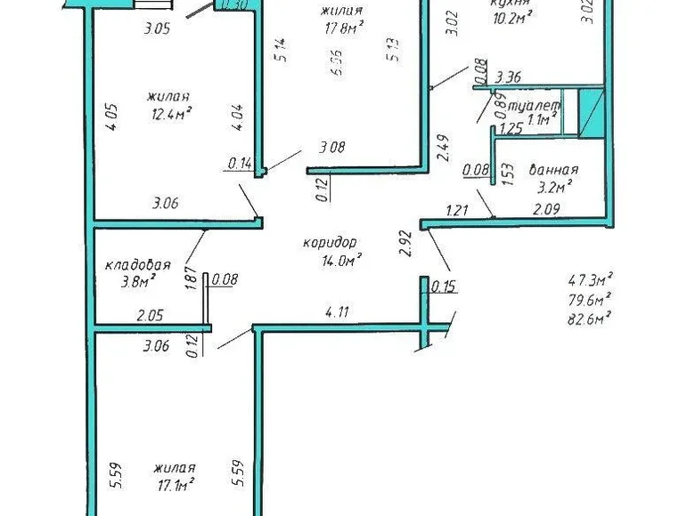 Квартира 3 комнаты 83 м² Минск, Беларусь