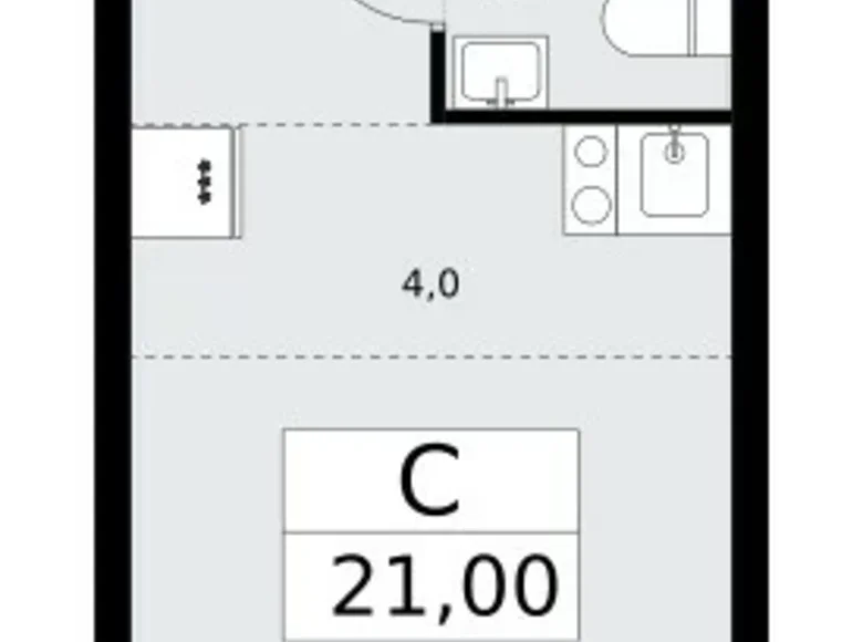 Apartamento 1 habitación 21 m² Krasnoye Selo, Rusia