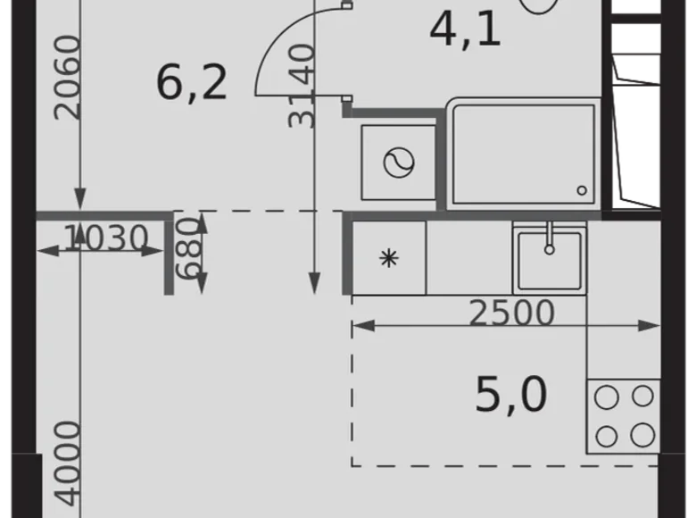 1 room studio apartment 30 m² Moscow, Russia