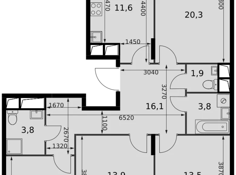 Apartamento 4 habitaciones 102 m² Razvilka, Rusia