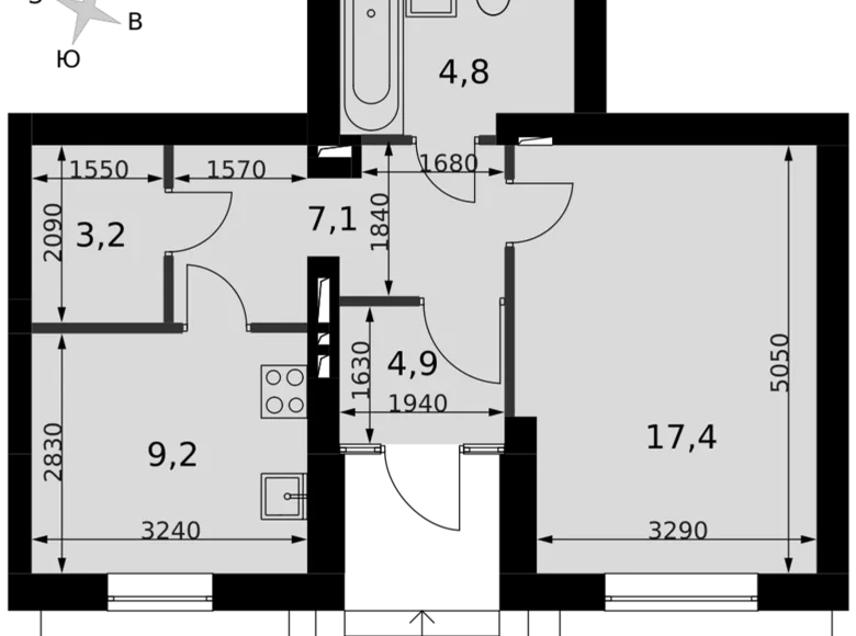 Mieszkanie 1 pokój 45 m² Naro-Fominskiy gorodskoy okrug, Rosja