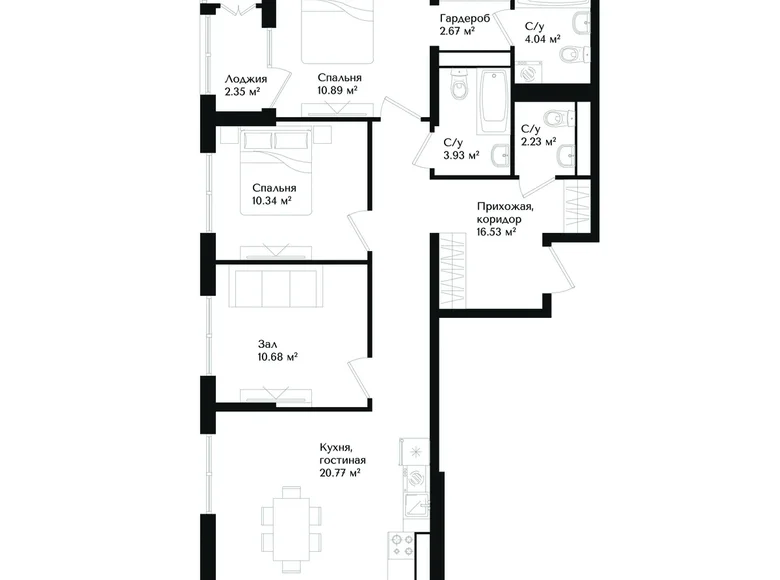 Квартира 3 комнаты 85 м² Ташкент, Узбекистан