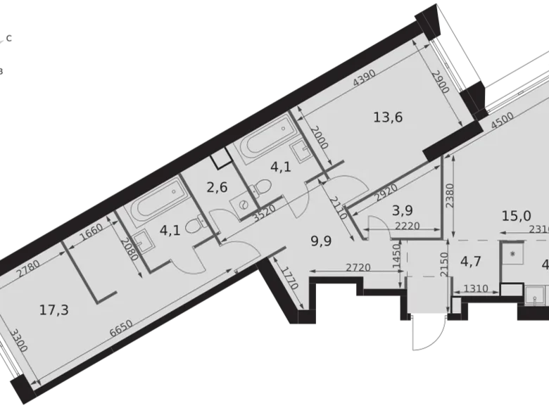 Квартира 3 комнаты 80 м² Москва, Россия
