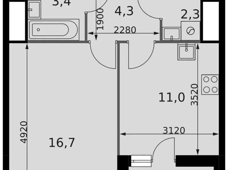 Appartement 1 chambre 39 m² Razvilka, Fédération de Russie