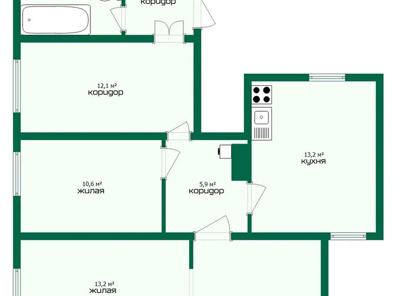 Casa 76 m² Baránavichi, Bielorrusia