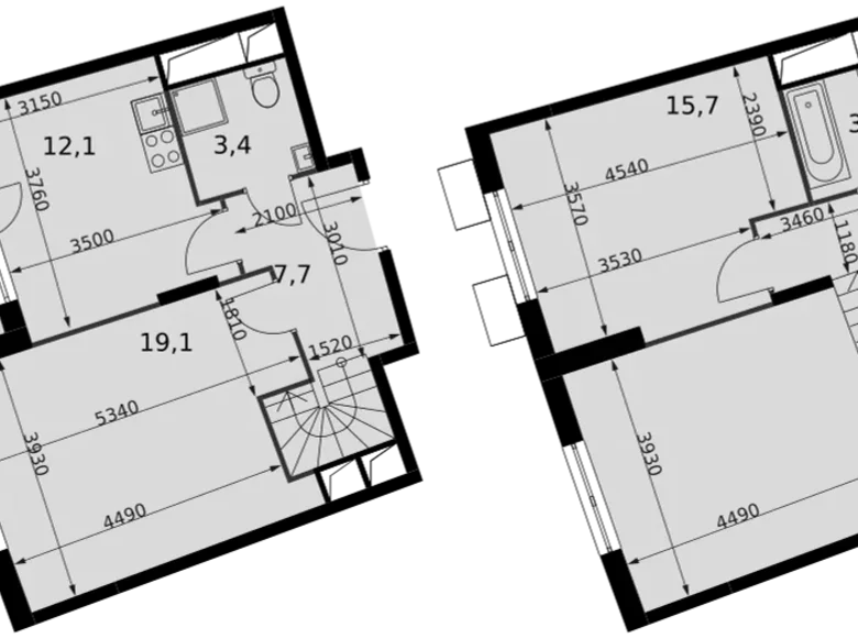 Appartement 2 chambres 70 m² Razvilka, Fédération de Russie