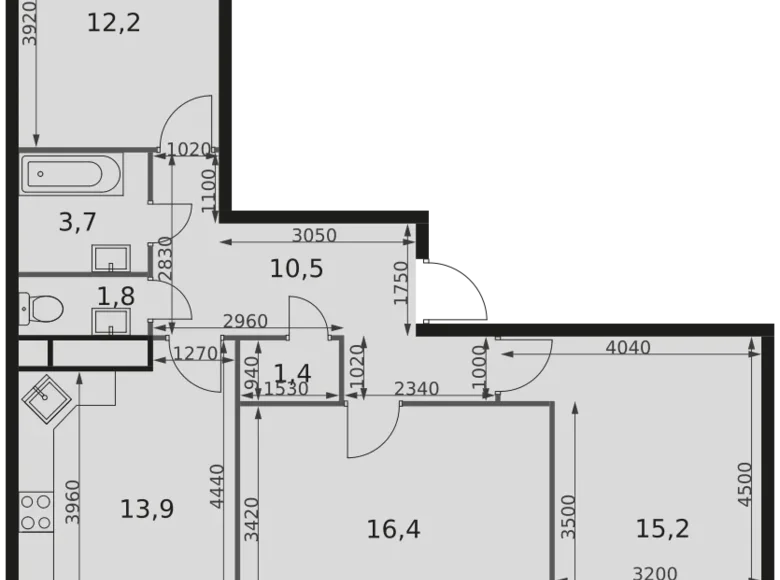Appartement 3 chambres 77 m² Mytishchi Urban Okrug, Russie